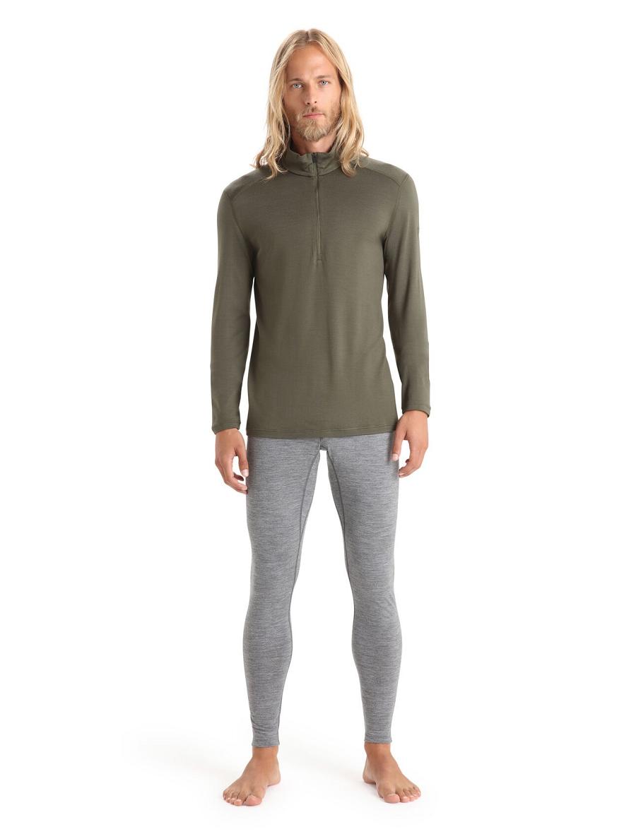 Base Layers Icebreaker Merino 260 Tech Long Sleeve Half Zip Thermal Top Męskie Oliwkowe | PL 1563DFMN